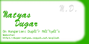 matyas dugar business card